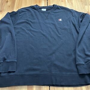 Champion Navy Blue Crewneck Sweatshirt Classic Logo Pullover